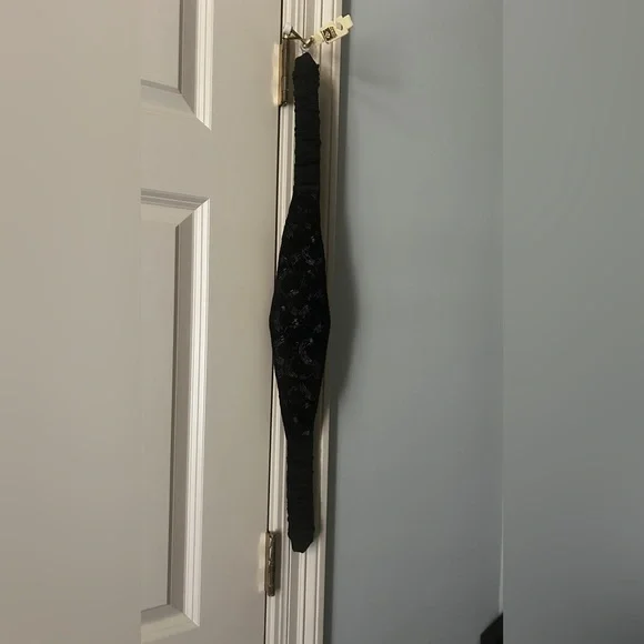 Vintage NOS Anne Klein Black Beaded Belt-Small - Picture 4 of 11